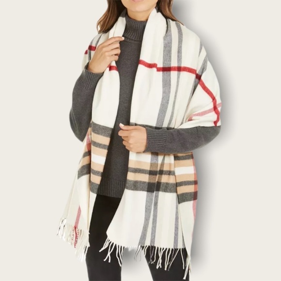 Fraas Cashmink Scarf Plaid Lightweight Wrap Scarf Made in Germany - Picture 2 of 6